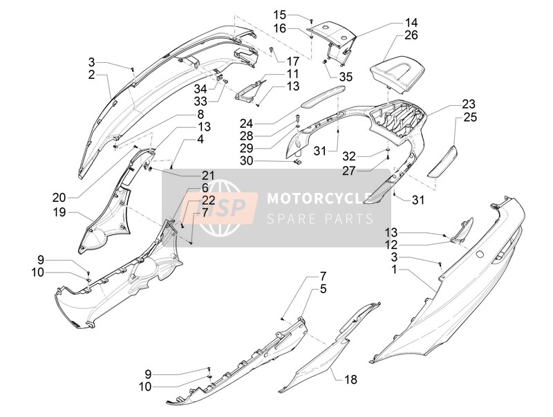 Piaggio MP3 500 LT E4 Sport Business (EU) 2017 Side Cover - Spoiler for a 2017 Piaggio MP3 500 LT E4 Sport Business (EU)