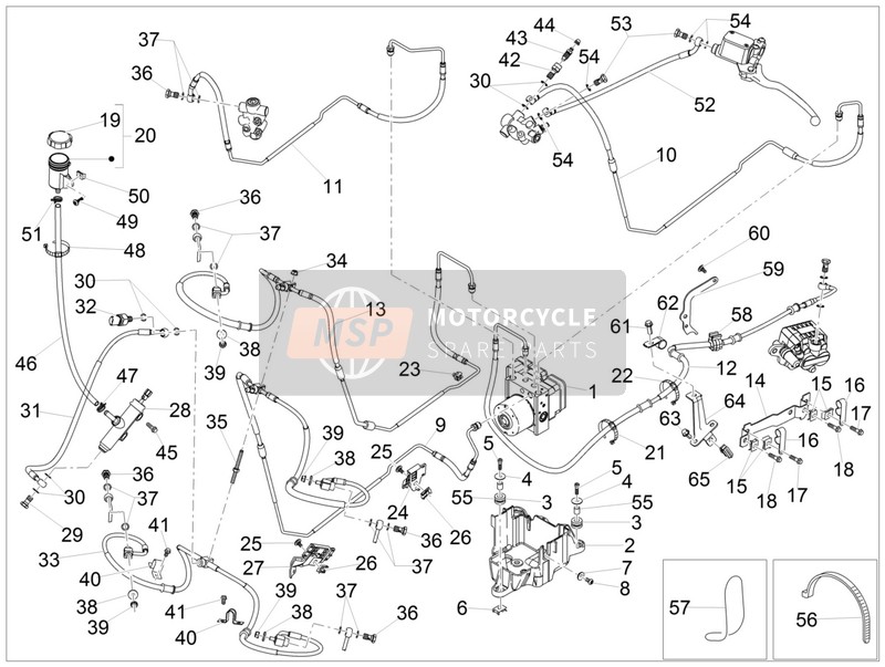 Piaggio MP3 500 LT E4 Sport Business (EU) 2017 ABS Brake System for a 2017 Piaggio MP3 500 LT E4 Sport Business (EU)