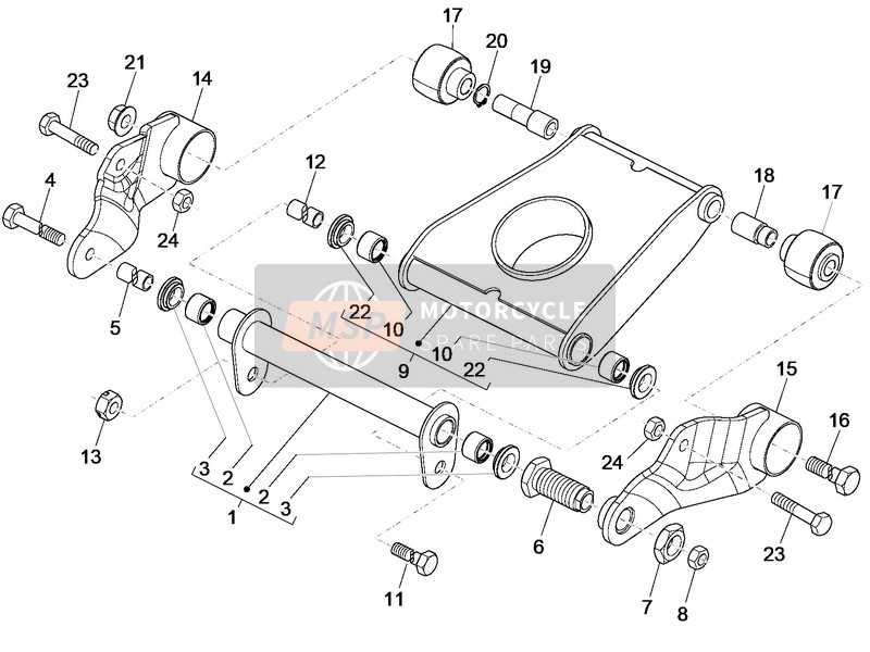 Piaggio MP3 500 LT Sport 2015 Swing Arm for a 2015 Piaggio MP3 500 LT Sport