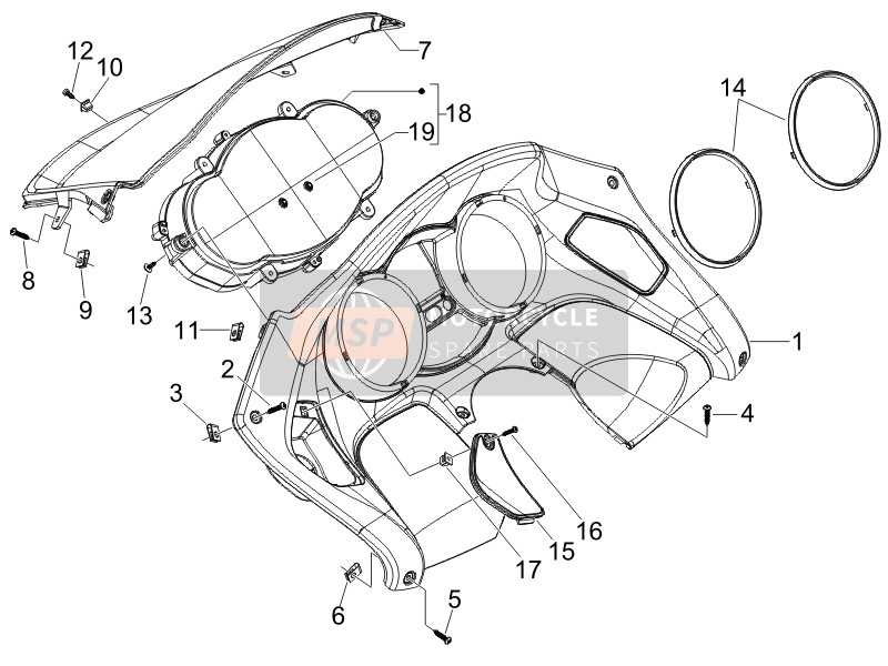 Piaggio MP3 500 RL Sport - Business 2011 Instruments de groupe - Tableau de bord pour un 2011 Piaggio MP3 500 RL Sport - Business