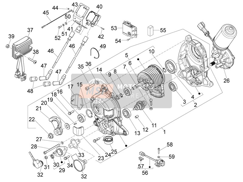 Piaggio MP3 500 RL Sport - Business 2011 Impianto Elettrico per un 2011 Piaggio MP3 500 RL Sport - Business