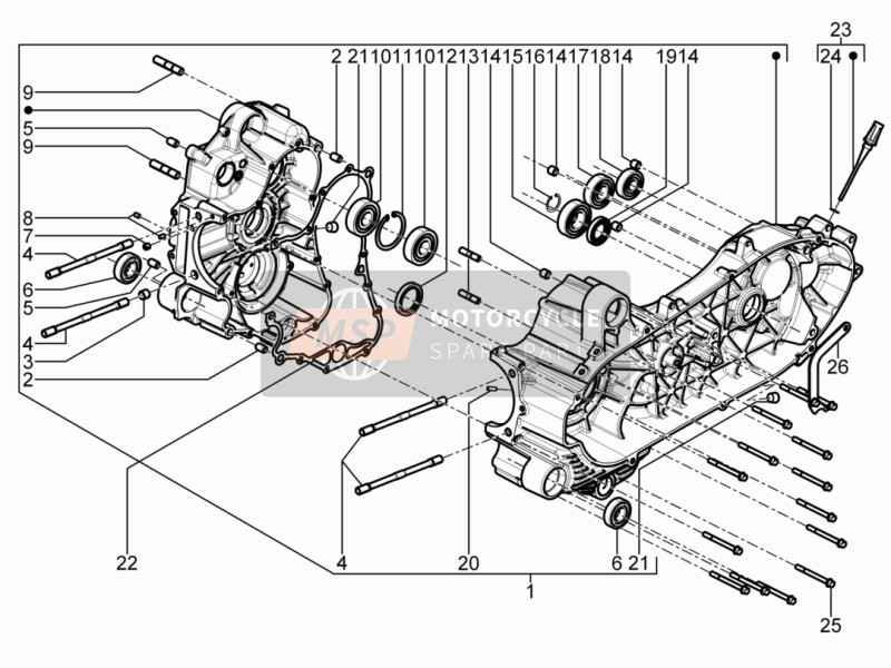 Piaggio MP3 500 Tourer (USA) 2010 Crankcase for a 2010 Piaggio MP3 500 Tourer (USA)