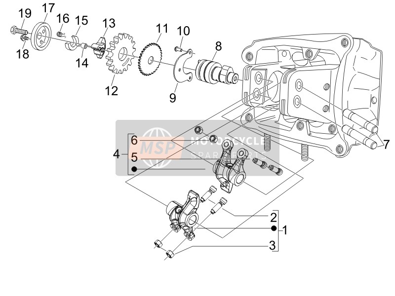 Piaggio MP3 500 (USA) 2007 Unità di supporto per leve oscillanti per un 2007 Piaggio MP3 500 (USA)