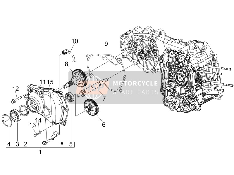 Piaggio MP3 500 (USA) 2009 Unità di riduzione per un 2009 Piaggio MP3 500 (USA)