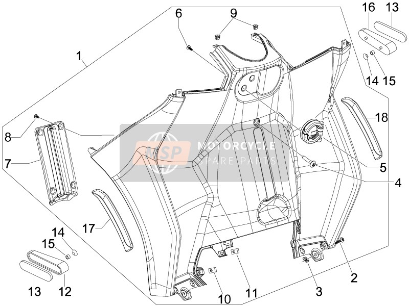 Guante delantero-Caja - Rodilla-Panel de guardia