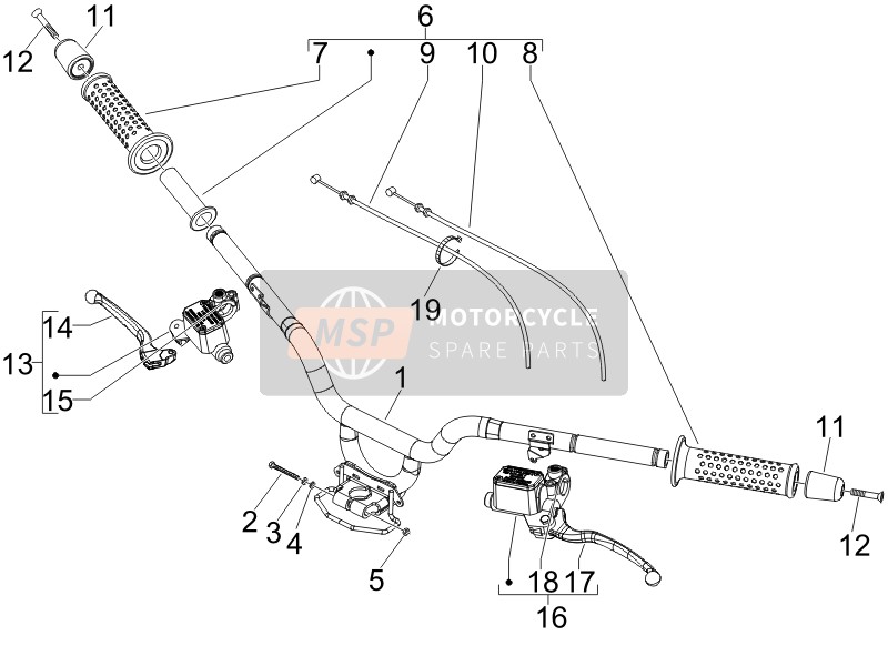 Piaggio MP3 500 (USA) 2007 Lenker - Hauptzyl. für ein 2007 Piaggio MP3 500 (USA)