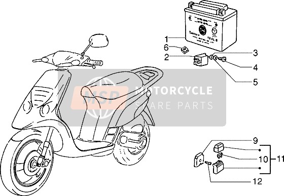 Piaggio NRG Extreme 2001 Battery-Relay for a 2001 Piaggio NRG Extreme