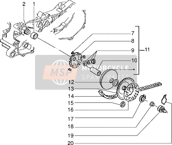 Piaggio NRG Extreme 2000 Poulie motrice pour un 2000 Piaggio NRG Extreme