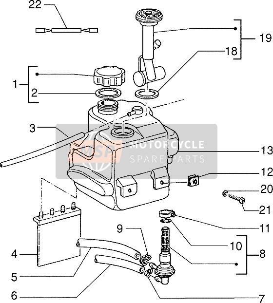 Piaggio NRG Extreme 2000 Réservoir d'essence pour un 2000 Piaggio NRG Extreme