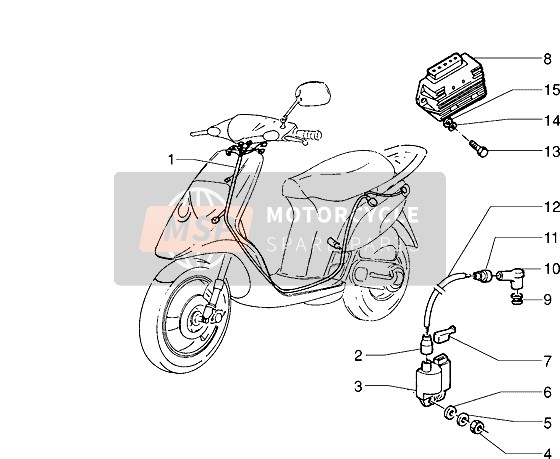 Piaggio NRG MC2 1997 Elektrische Geräte für ein 1997 Piaggio NRG MC2