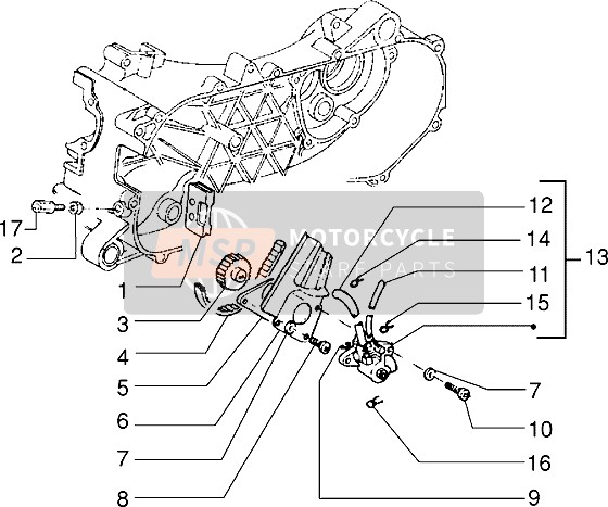Piaggio NRG MC2 1997 Oliepomp voor een 1997 Piaggio NRG MC2