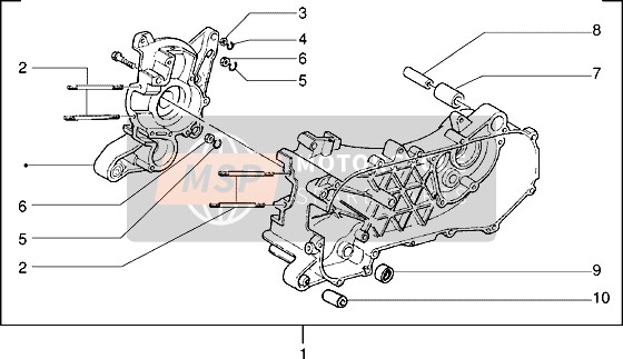 Piaggio NRG MC2 1997 Crankcase for a 1997 Piaggio NRG MC2