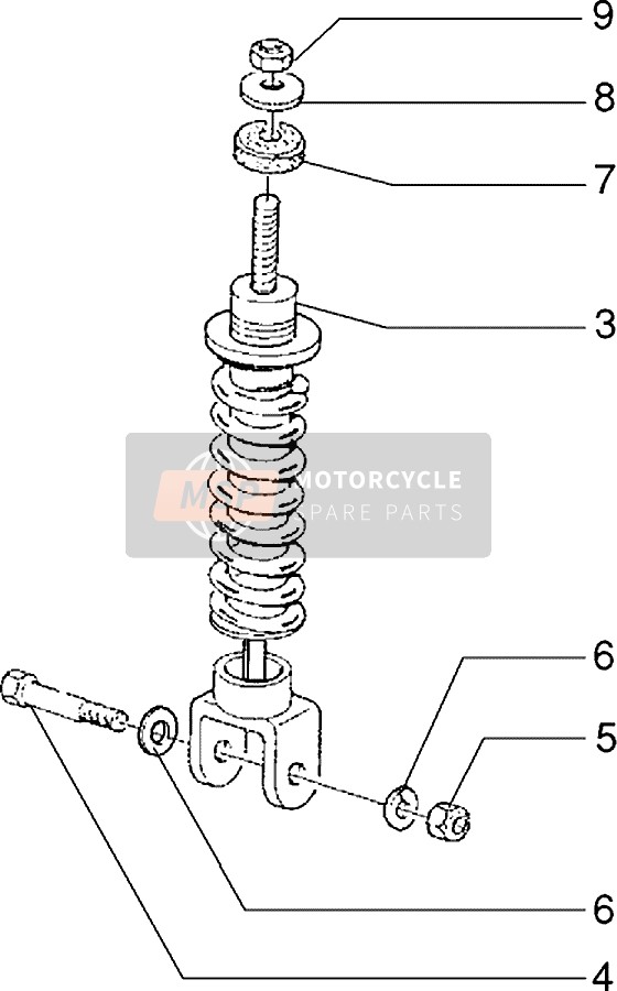 Piaggio NRG MC2 1996 Rear Shock Absorber for a 1996 Piaggio NRG MC2