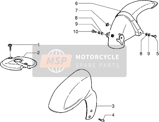 Piaggio NRG MC2 1996 Front And Rear Mudguard for a 1996 Piaggio NRG MC2