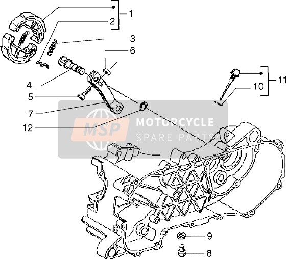 Piaggio NRG MC3 2002 Leva del freno per un 2002 Piaggio NRG MC3