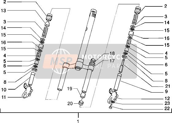 Piaggio NRG MC3 2002 Tenedor frontal para un 2002 Piaggio NRG MC3