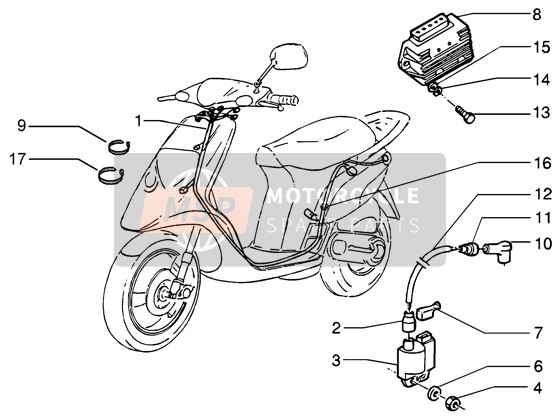 Piaggio NRG MC3 DD 2004 Cable Harness -Regulator-h.t. Coil for a 2004 Piaggio NRG MC3 DD