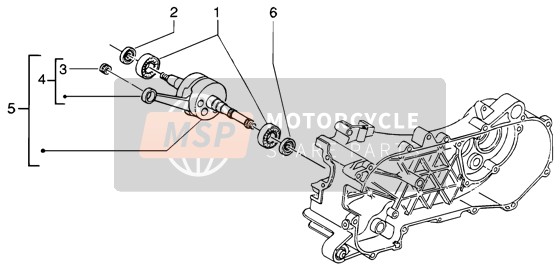 Piaggio NRG MC3 DD 2004 Crankshaft for a 2004 Piaggio NRG MC3 DD