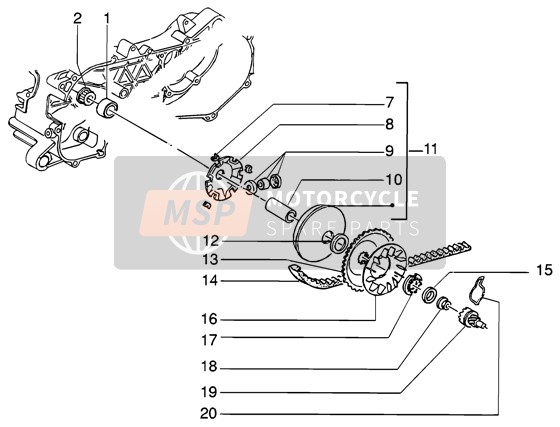 Piaggio NRG MC3 DT 2005 Polea impulsora para un 2005 Piaggio NRG MC3 DT