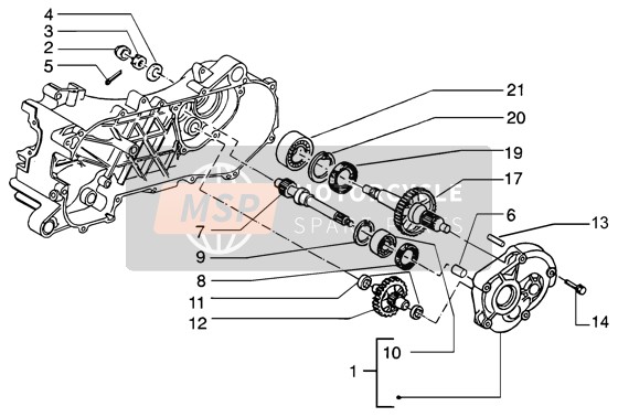 Piaggio NRG MC3 DT 2006 Albero della ruota posteriore per un 2006 Piaggio NRG MC3 DT