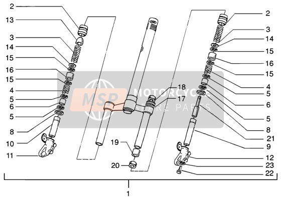 Piaggio NRG MC3 DT 2005 Front Fork for a 2005 Piaggio NRG MC3 DT