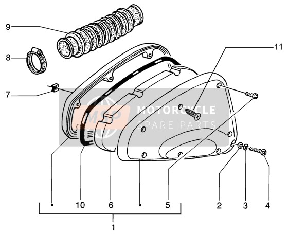 Piaggio NRG MC3 DT 2006 Air Cleaner (2) for a 2006 Piaggio NRG MC3 DT