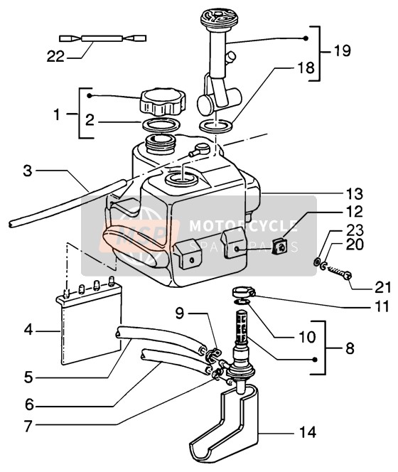 Piaggio NRG MC3 DT 2006 Réservoir d'essence pour un 2006 Piaggio NRG MC3 DT