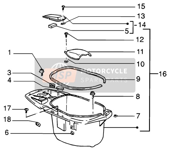 Piaggio NRG MC3 DT 2005 Casque Case pour un 2005 Piaggio NRG MC3 DT