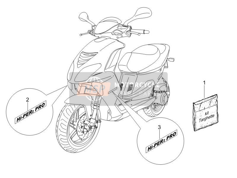 Piaggio NRG Power DD 2005 Piatti - Emblemi per un 2005 Piaggio NRG Power DD