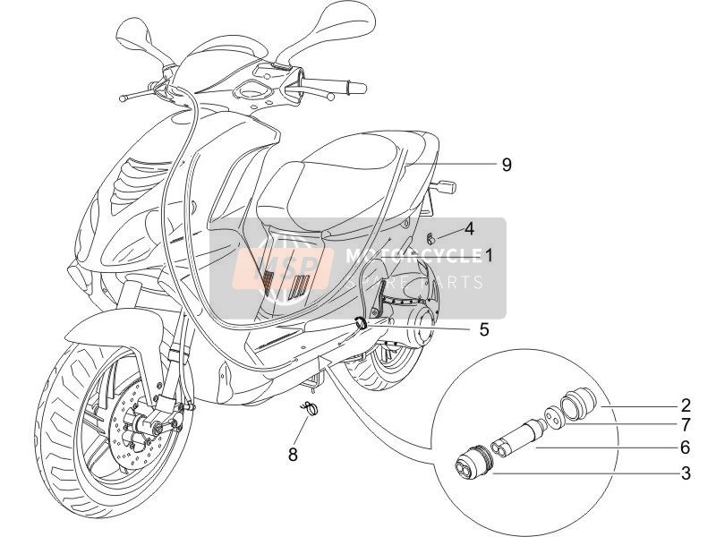 959257, Trasmissione Comando Miscelatore, Piaggio, 1