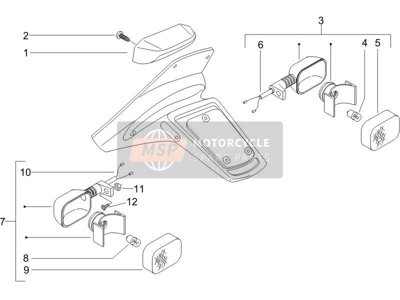 Piaggio NRG Power DD 2005 Faros traseros - Lámparas de señal de giro para un 2005 Piaggio NRG Power DD