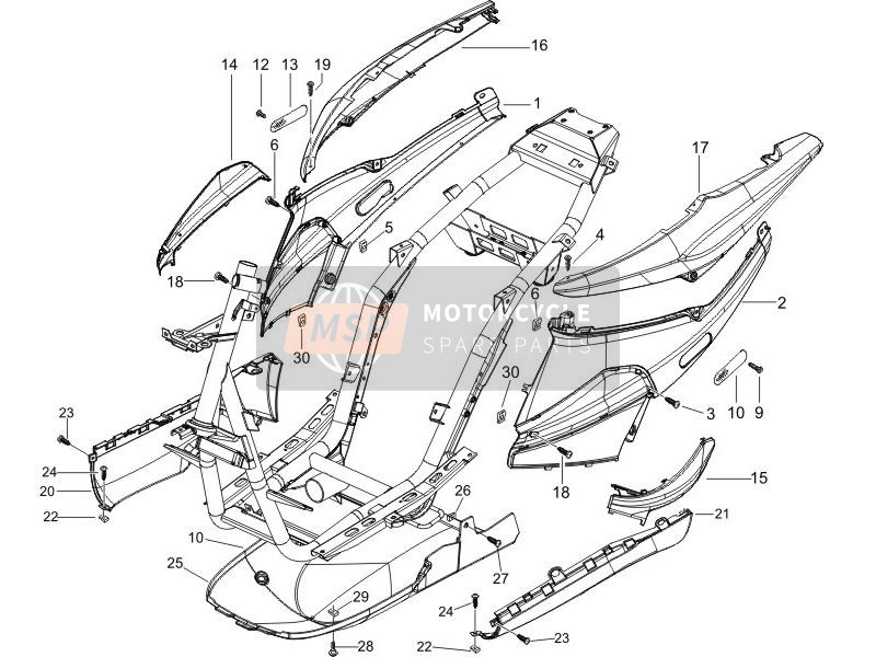 Piaggio NRG Power DD 2005 Couvercle latéral - Divulgacher (2) pour un 2005 Piaggio NRG Power DD