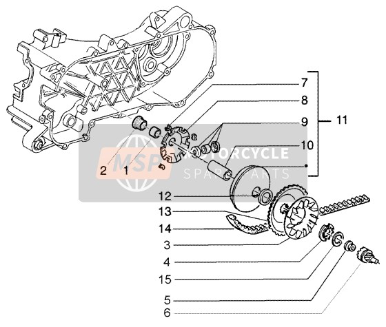 Piaggio NRG Power DT 2004 Puleggia motrice per un 2004 Piaggio NRG Power DT