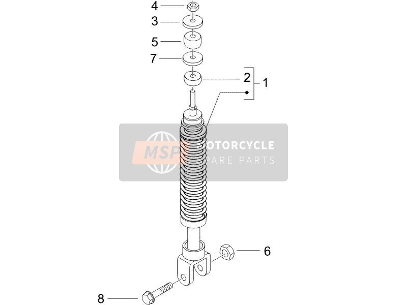 Piaggio NRG Power DT 2006 Rear Suspension - Shock Absorber/s for a 2006 Piaggio NRG Power DT