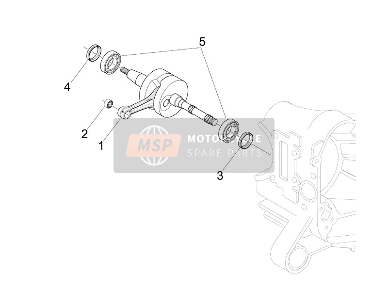 Piaggio NRG Power DT Serie Speciale (D) 2007 Crankshaft for a 2007 Piaggio NRG Power DT Serie Speciale (D)