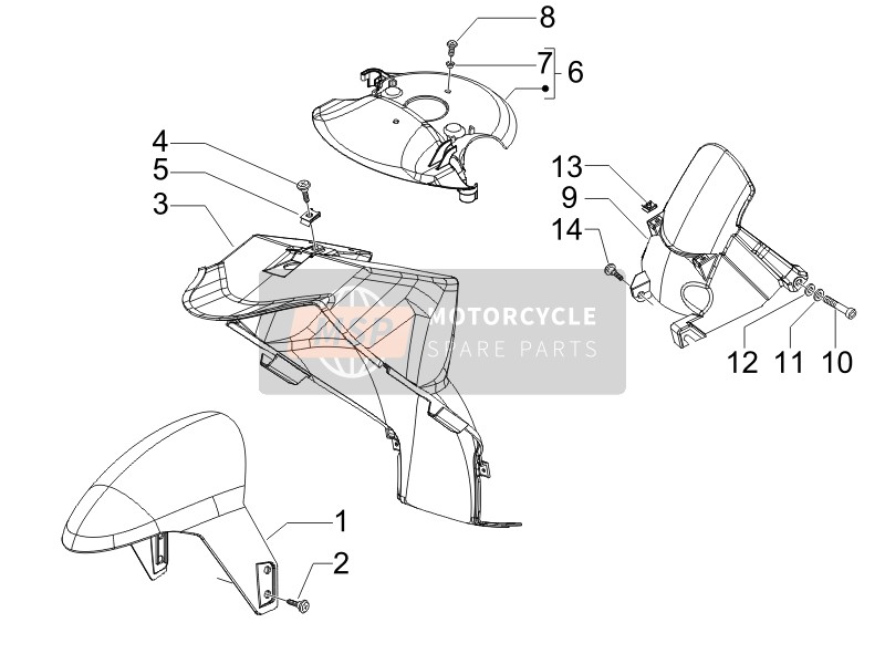 Piaggio NRG Power DT Serie Speciale (D) 2007 Wheel Housing - Mudguard for a 2007 Piaggio NRG Power DT Serie Speciale (D)