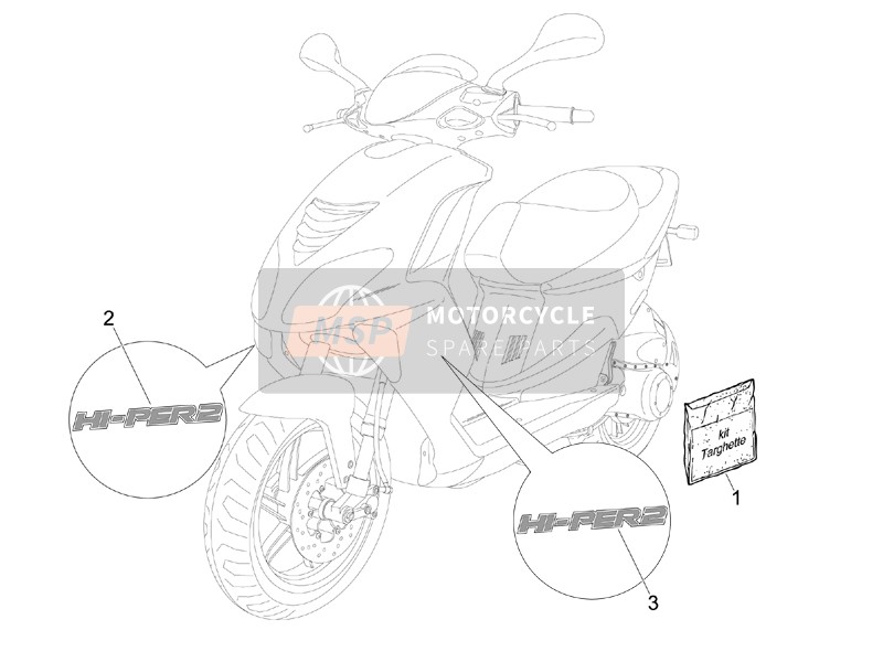 Piaggio NRG Power DT Serie Speciale (D) 2007 Plates - Emblems for a 2007 Piaggio NRG Power DT Serie Speciale (D)