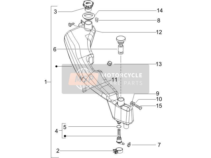 Piaggio NRG Power Pure Jet 2005 Cuve à mazout pour un 2005 Piaggio NRG Power Pure Jet