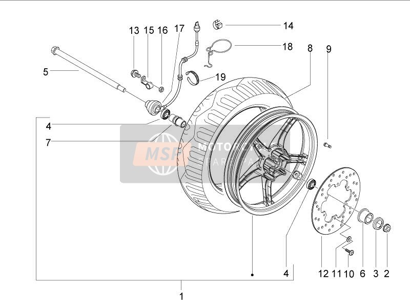 Piaggio NRG Power Pure Jet 2005 Front Wheel for a 2005 Piaggio NRG Power Pure Jet