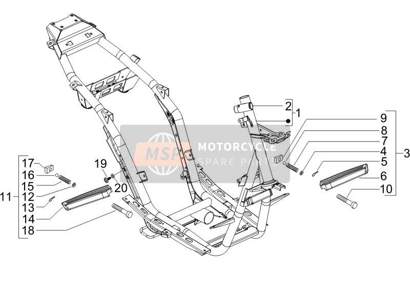 Piaggio NRG Power Pure Jet 2007 Frame/Kuipwerk voor een 2007 Piaggio NRG Power Pure Jet