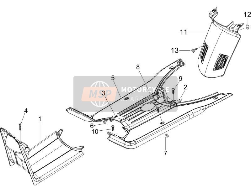 Piaggio NRG Power Pure Jet 2007 Central Cover - Footrests for a 2007 Piaggio NRG Power Pure Jet