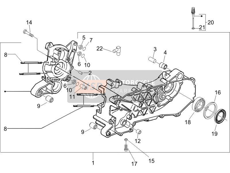 Piaggio NRG Power Pure Jet 2010 Crankcase for a 2010 Piaggio NRG Power Pure Jet