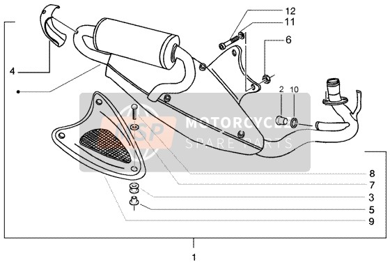 Piaggio NRG Power Purejet 2006 Geluiddemper voor een 2006 Piaggio NRG Power Purejet