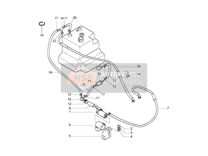 Piaggio NRG Purejet 2003 Système d'alimentation pour un 2003 Piaggio NRG Purejet