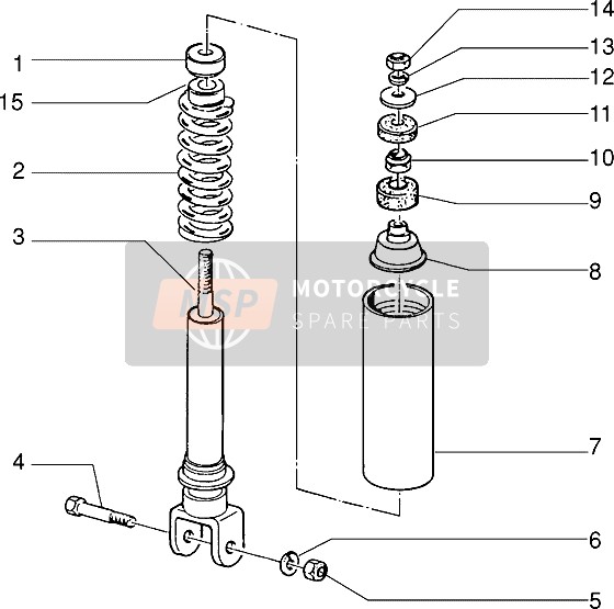 Piaggio NTT 1995 Rear Shock Absorber for a 1995 Piaggio NTT