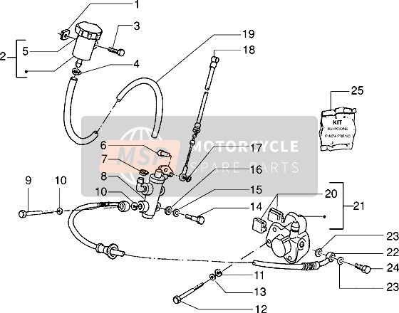 Piaggio NTT 1996 Front Brake Cylinder-Brake Caliper for a 1996 Piaggio NTT