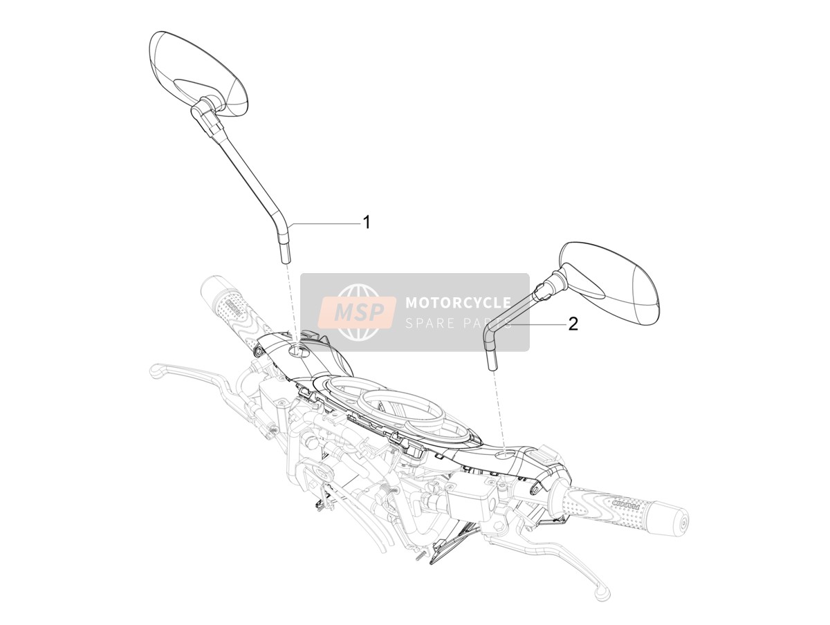 CM294202, Retroviseur Droit, Piaggio, 0