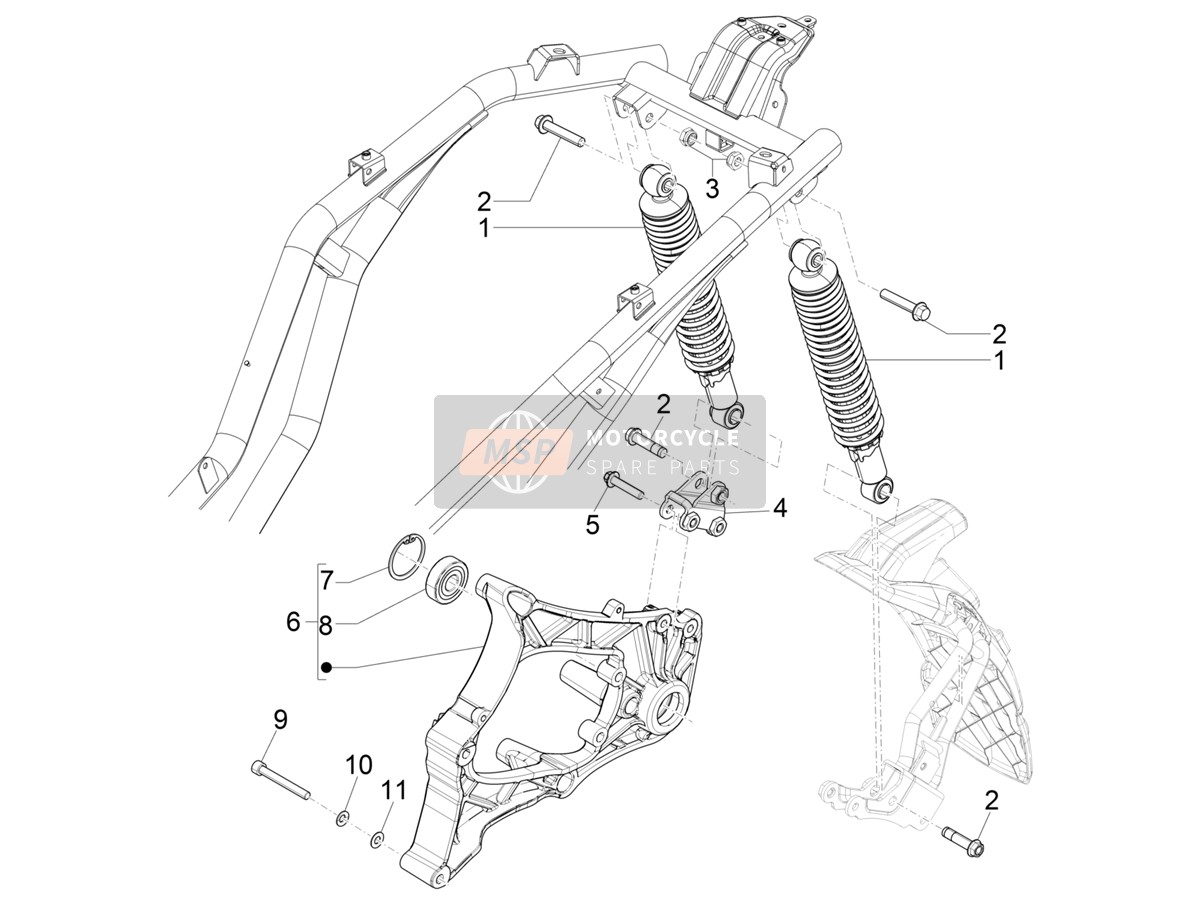 Suspension arrière - Amortisseur/s
