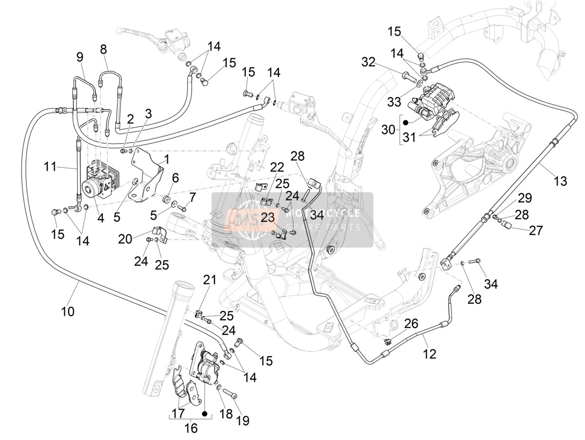 Brakes pipes - Calipers (ABS)