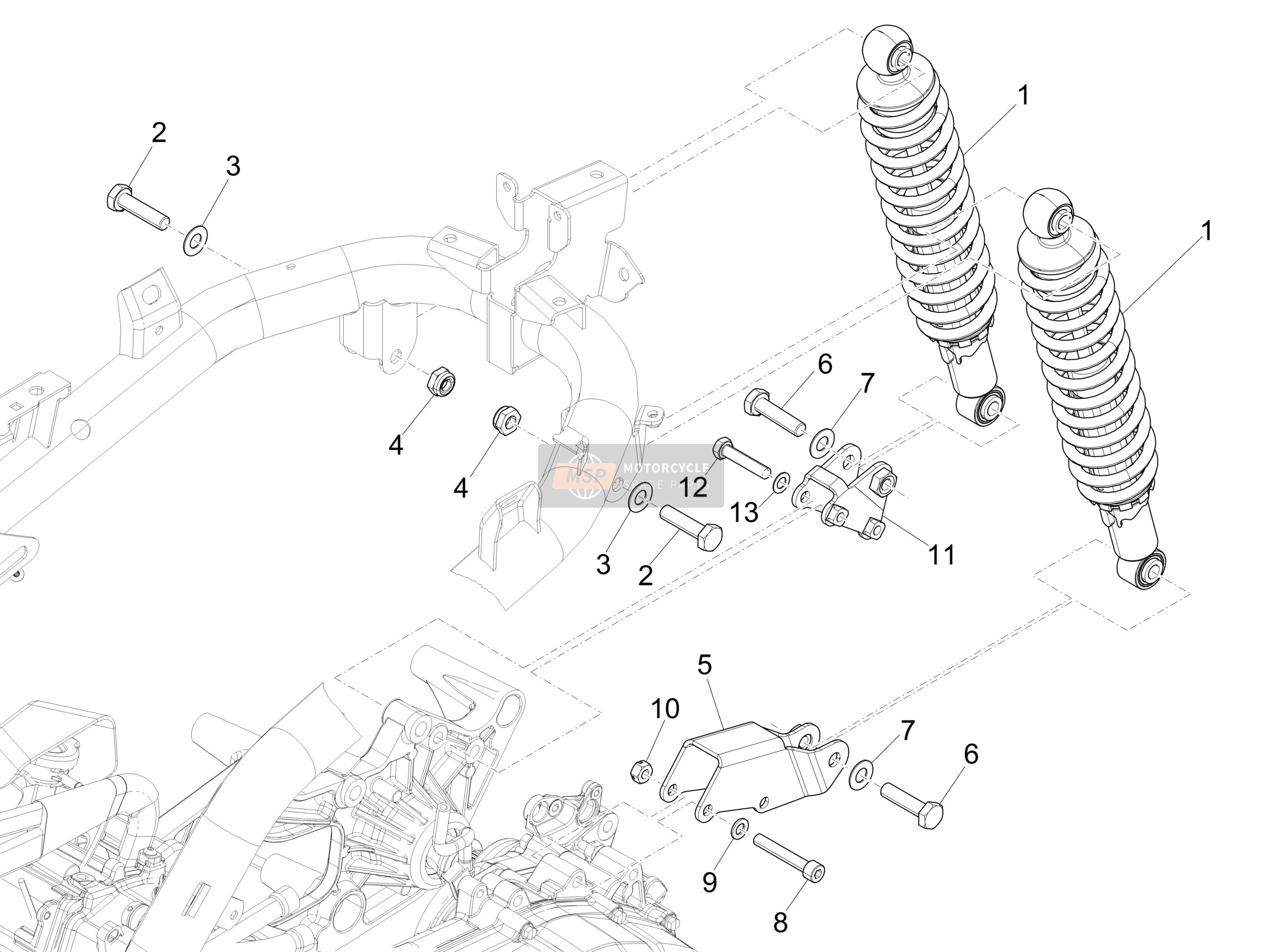 Rear suspension - Shock absorber/s